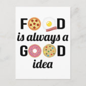 フード恋人I - "食べ物は常に良いアイディア"引用文 ポストカード (正面)