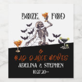 フード悪いダンスでゴシック結婚体の骨格を動かす ワインラベル (シングルラベル)