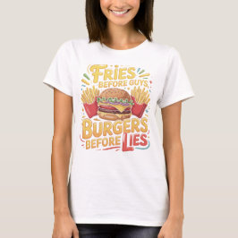 フード愛好家のためのレトロバーガー愛好家の引用Tシャツデザイン Tシャツ