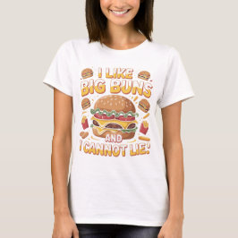 フード愛好家のための面白いハンバーガー・ラバー・タイポグラフィーデザイン Tシャツ