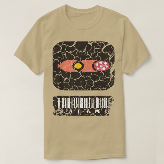 フード料理グルメサラミ動揺して Tシャツ (デザイン正面)