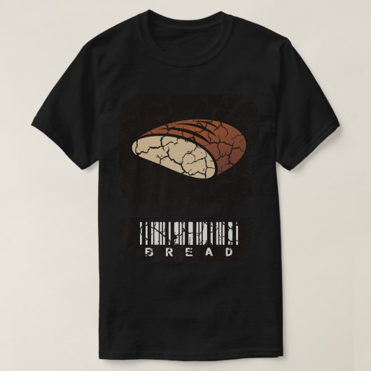 フード料理グルメパン動揺して Tシャツ (デザイン正面)