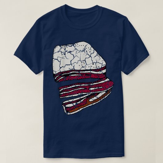 フード料理グルメベーコンポーク動揺して Tシャツ (デザイン正面)