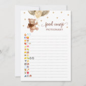 フード絵文字ゲーム茶色テディベアカード 招待状 (正面)