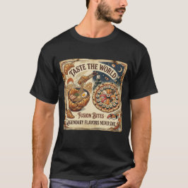 フード融合の面白さ!寿司ピザラーメンTシャツ Tシャツ