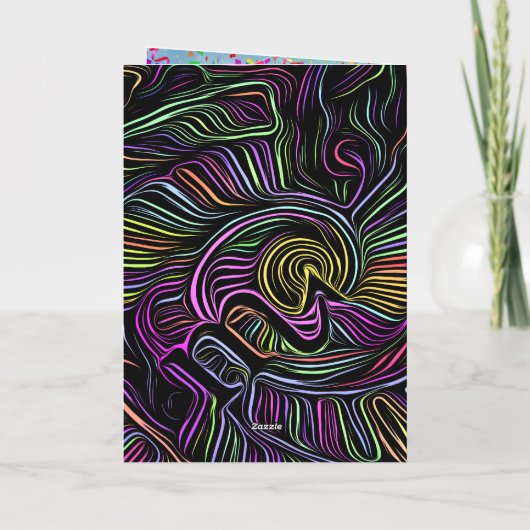 フード誕生日カードザフクロウハウス招待状 箔グリーティングカード (裏面)