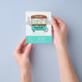 フード通りカップケーキ甘いデザート チラシ (手)