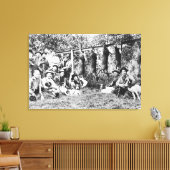 フード運河で犬と鹿ハンター キャンバスプリント (インサイチュ (リビング))