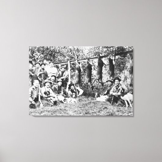 フード運河で犬と鹿ハンター キャンバスプリント (正面)