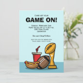 フード&サッカートロフィーのゲームパーティの招待状 (スタンド正面)