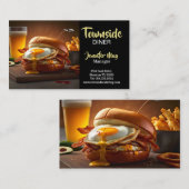 フード ダイナー チキン ベーコン エッグ バーガー レストラン 名刺 (正面/裏面)