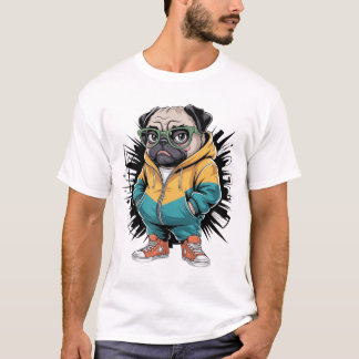 フード・パグ Tシャツ