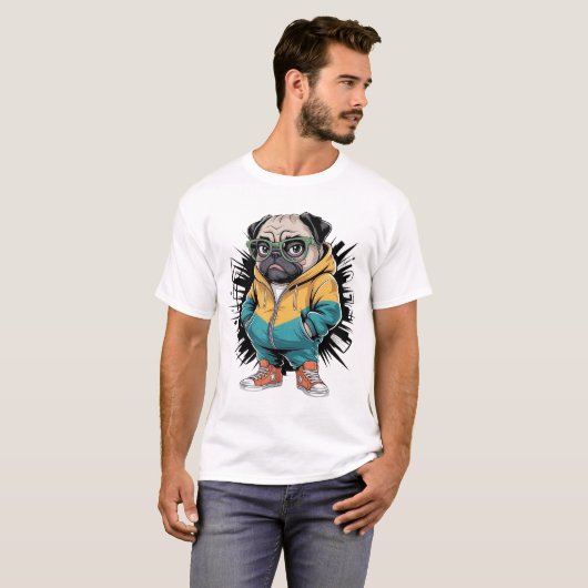 フード・パグ Tシャツ (正面フル)
