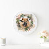 フード ファッション クリスマス リース フェスティブ パピー ラージ壁時計 (ホーム)