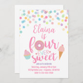 フーバースウィートバースデーパーティーの招待 招待状 (正面/裏面)