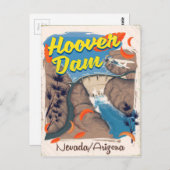 フーバーダムネバダ/アリゾナ旅行ポスター ポストカード (正面/裏面)