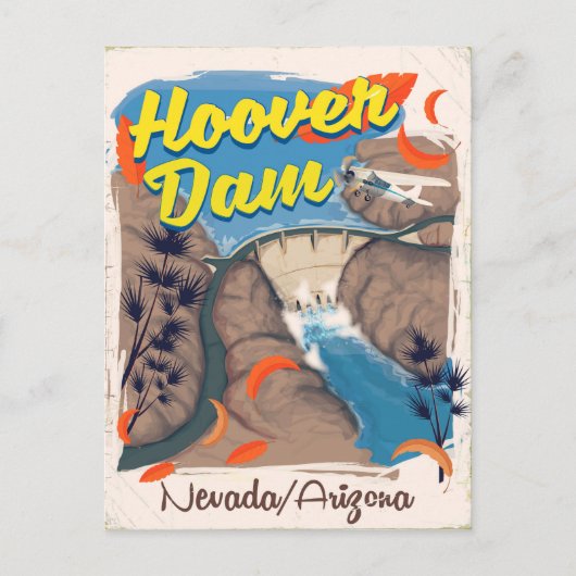 フーバーダムネバダ/アリゾナ旅行ポスター ポストカード (正面)