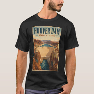 フーバーダム発電所イラスト旅行アート Tシャツ