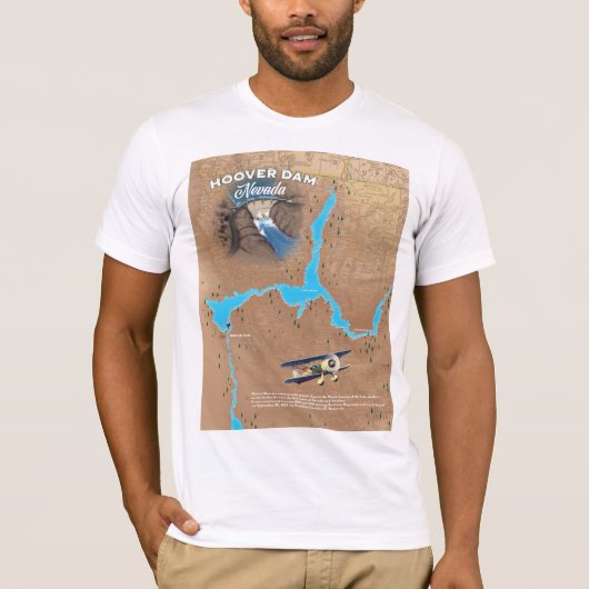 フーバーダム ネバダ州 マップ Tシャツ (正面)