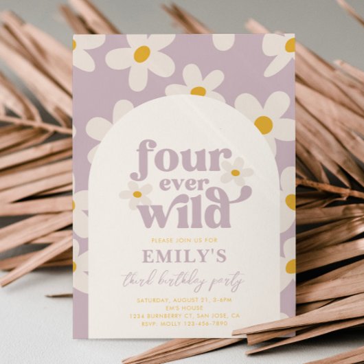 フーバーワイルドデイジー誕生日招待状 招待状