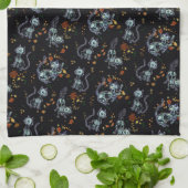 フーバー不気味フレンズ幽霊猫 キッチンタオル (折り畳み)