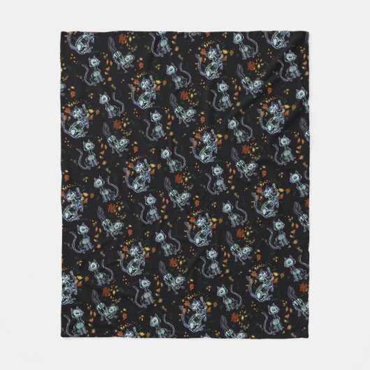 フーバー不気味フレンズ幽霊猫 フリースブランケット (正面)