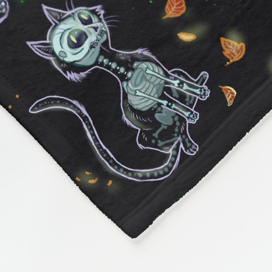 フーバー不気味フレンズ幽霊猫 フリースブランケット (角)