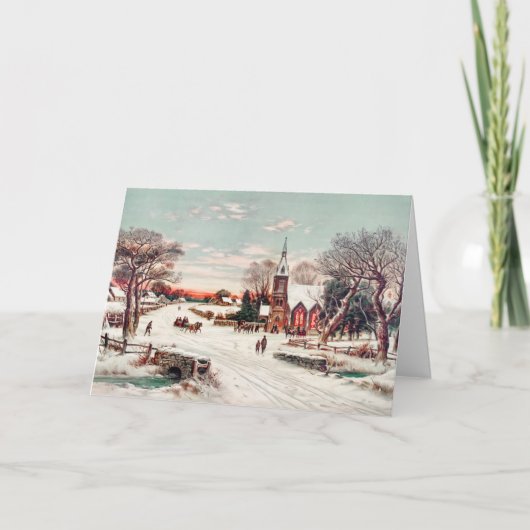 フーバー＆サンによるクリスマス・イブの絵画 ホリデー シーズンカード (正面)