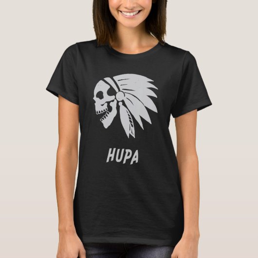 フーパ先住民アメリカインディアン生まれ自由悪スクル Tシャツ (正面)