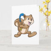 フーフィールドホッケーでホッケースティックを持つ カード (黄色い花)