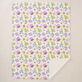 フーフクロウの森の野生生物の水玉模様と月 シェルパブランケット (正面)