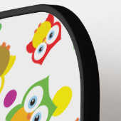 フーフクロウの森の野生生物の水玉模様と月 ピックルボールラケット (左詳細)