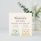 フーフーに2羽のオウルベイビーシャワーのお知らせ 招待状 (スタンド正面)