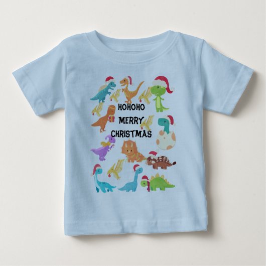 フーフーフー メリークリスマス 恐竜 Tシャツ (正面)