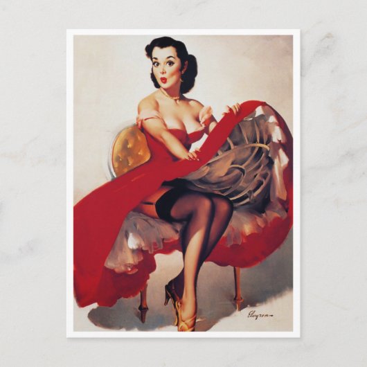 フープのスカートのピン留め ポストカード (正面)