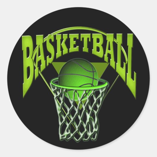 フープのバスケットボールとバックボードに ラウンドシール (正面)