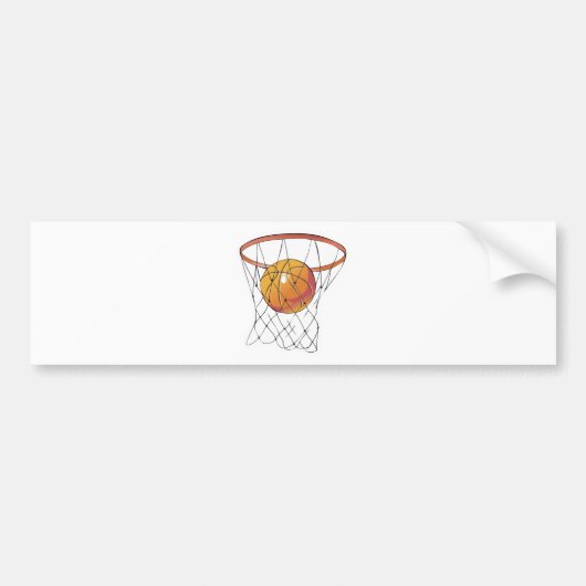 フープのバスケットボール バンパーステッカー (正面)