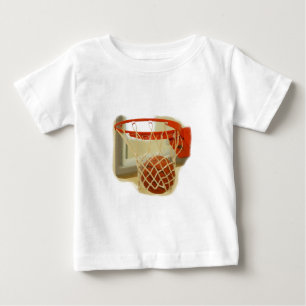 フープを通って落ちるバスケットボール ベビーTシャツ