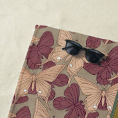 フープオープとジムソンウィードの鳥とアールヌーボー様式の花卉 ビーチタオル (インサイチュ)