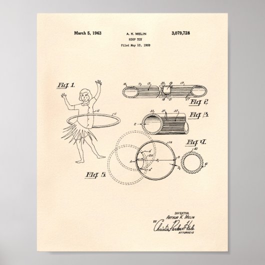 フープ玩具1963特許芸術オールドピーパー ポスター (正面)