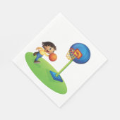 フープ遊おもしろいスポーツとキッズバスケットボール スタンダードランチョンナプキン (角)