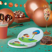 フープ遊おもしろいスポーツとキッズバスケットボール ペーパープレート