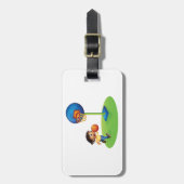 フープ遊おもしろいスポーツとキッズバスケットボール ラゲッジタグ (正面縦)