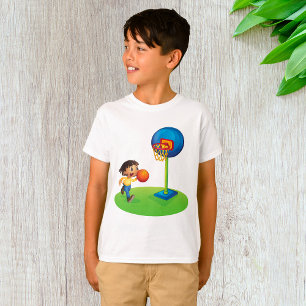 フープ遊おもしろいスポーツとキッズバスケットボール Tシャツ