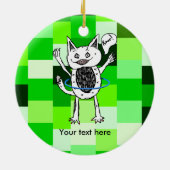 フープ遊付きのおもしろいを持つ怪物 セラミックオーナメント (裏面)
