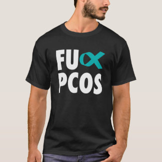 フーポリ嚢胞性卵巣症候群ティール(緑がかった色)リボン – Pcos Tシャツ