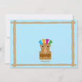 フーラ・ブロンド・ガール・ルアウ・バースデー・インビテーション 招待状 (裏面)