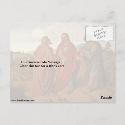 フーリッヒのヨセフによるエマウスへの道 ポストカード (裏面)