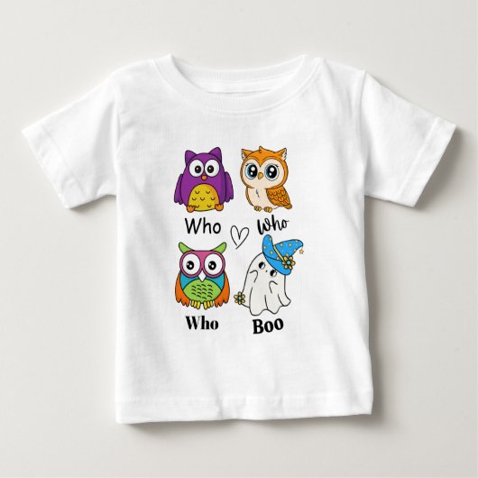 フールおもしろいと幽霊ハロウィンキッズTシャツ ベビーTシャツ (正面)
