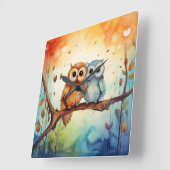 フールお洒落ズウォールクロック スクエア壁時計 (傾斜)